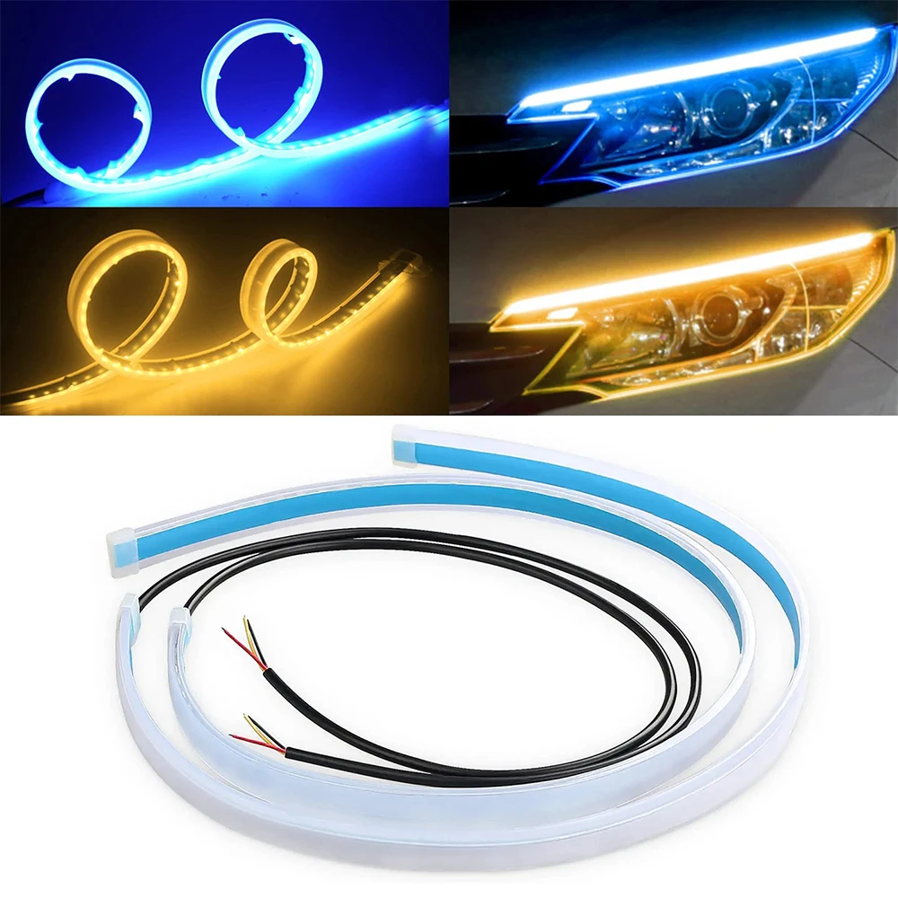 Car Daytime Running Light Flexible Waterproof LED Strip - Sequential Turn Signal Light For Auto Headlight