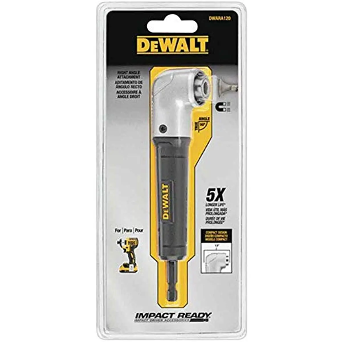 DEWALT DT71517T-QZ DWARA120 90°Right Angle Attachment IMPACT READY Driver Power Tool Accessories