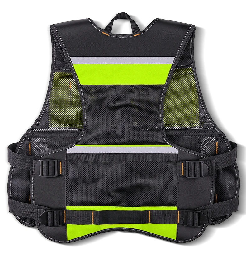 Workwear Allround Work Tool Vest Reflective Safety Vest with Multi-pockets and Zipper Heavy Duty Tool Vest for Electricians