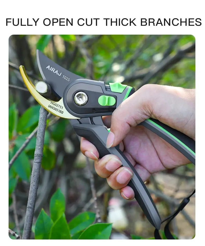 AIRAJ Industrial Grade Pruning Shears Are Labor-Saving Gardening Tools With Sharp, Durable, And Non Slip Scissors