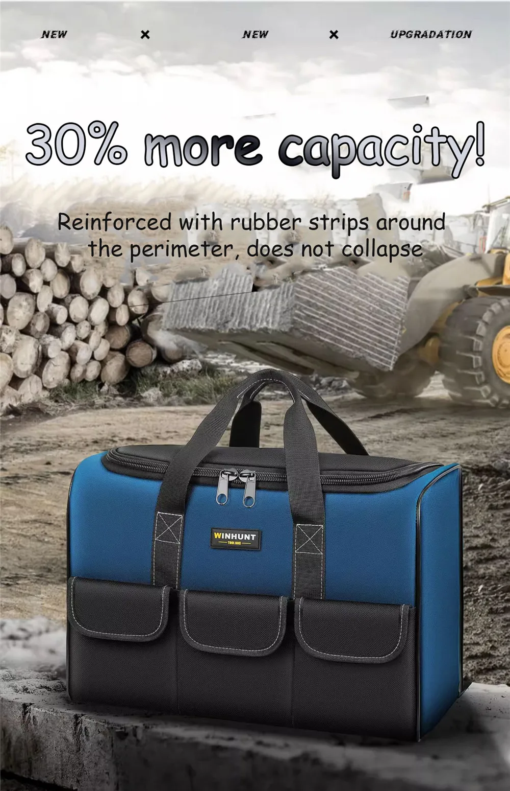 New Tool Bag With 30% More Capacity Waterproof Multi Pockets Tool Organizer Tool Pouch for Electrician Tools