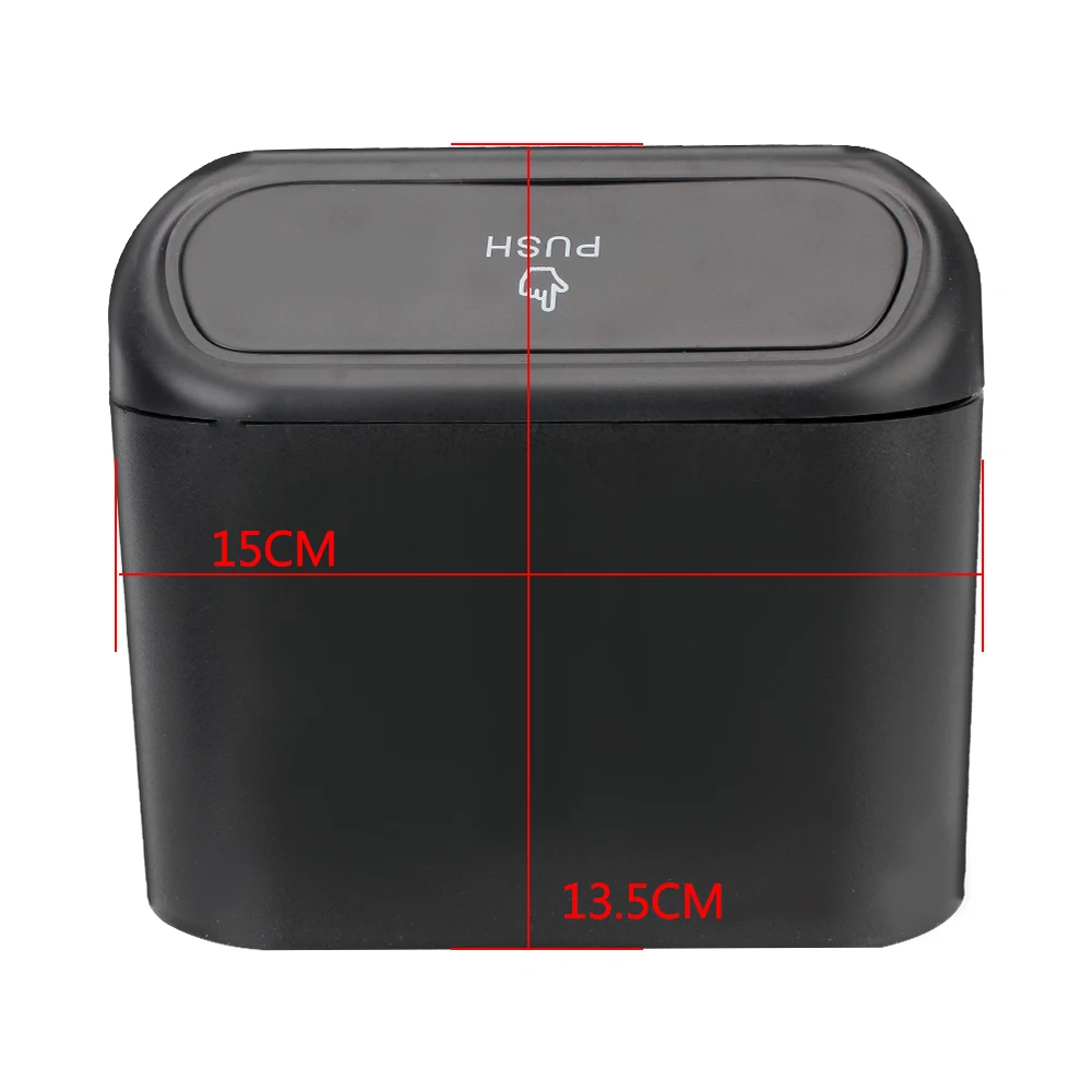 1L Car Interior Storage Case Trash Bin Push Can Mini Tray Dustbin Garbage Box Door Seat Clip Stand Holder Automotive Accessories