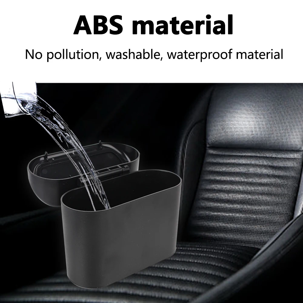 1L Car Interior Storage Case Trash Bin Push Can Mini Tray Dustbin Garbage Box Door Seat Clip Stand Holder Automotive Accessories